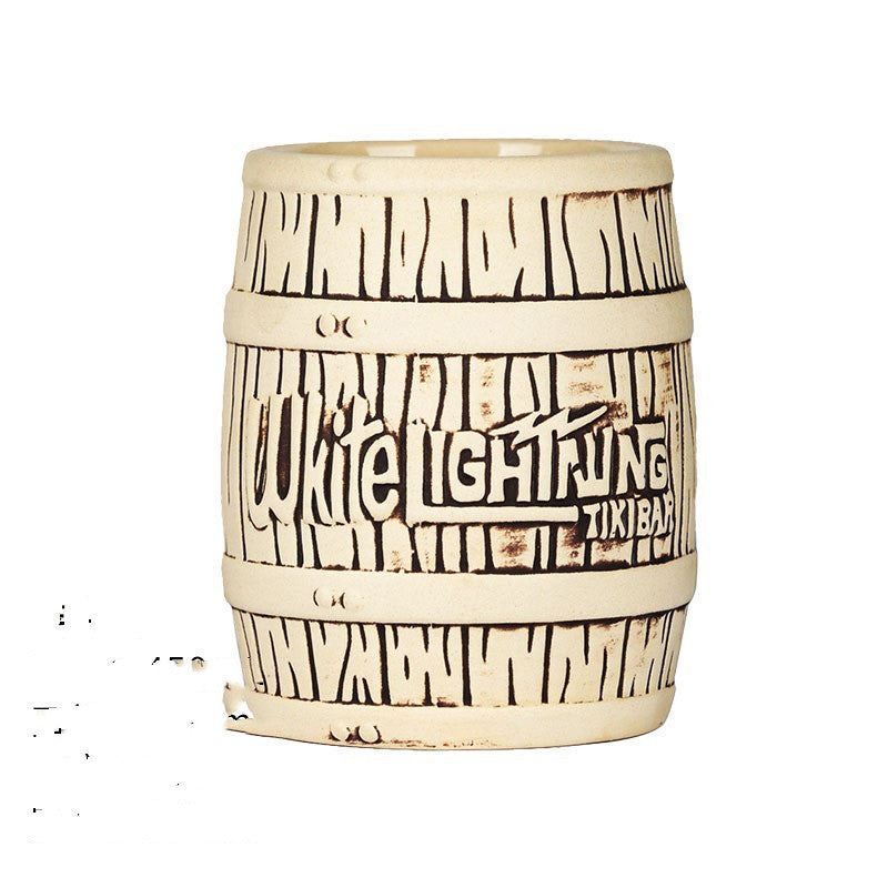 Ceramic Tiki Mug Human Face Porcelain Beer/Wine Mug Hawaii Easter Island Zombie Cocktail Glass
