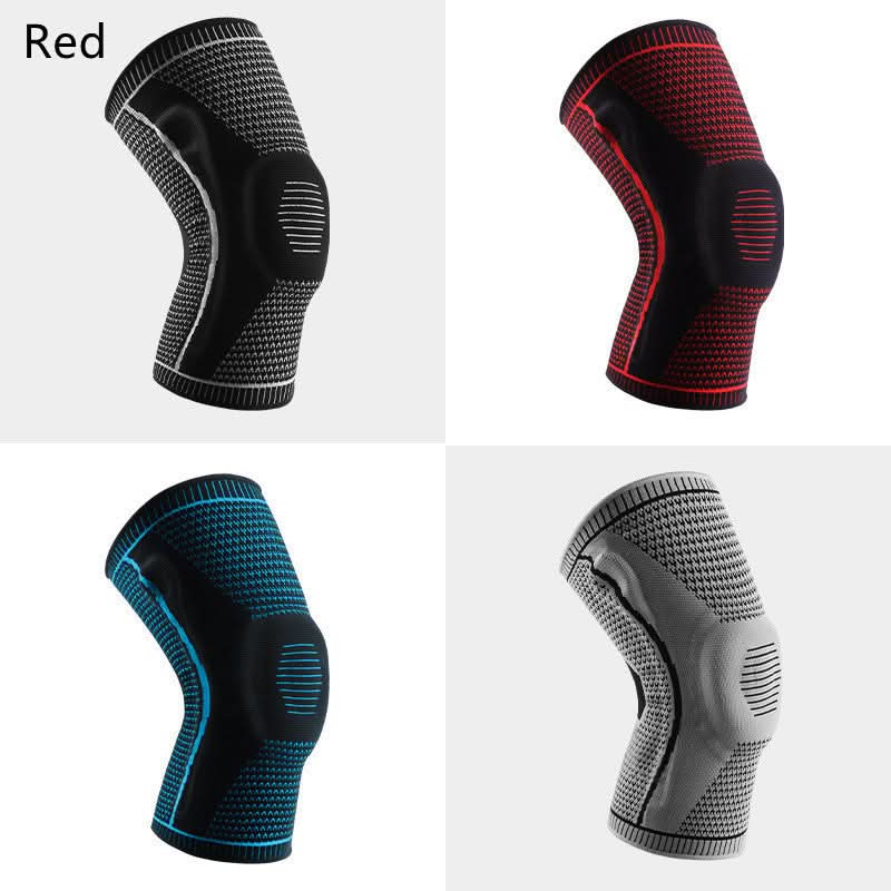 Genouillères de sport en silicone avec protection rotulienne à ressort