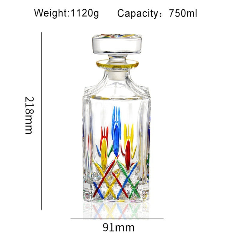 Handicraft Color Hand-painted Foreign Wine Whiskey Wine Bottle Crystal Wine Pot Wine Decanter Liquor Divider