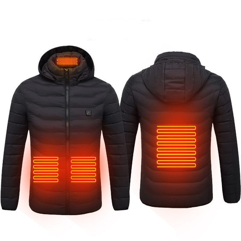 USB Heated Jacket for Men – 3-Level Electric Thermal Coat with Cotton Lining