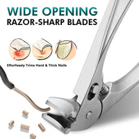 Curved Stainless Steel Nail Clippers with Splash Guard, Large-Opening