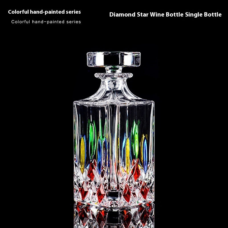 Handicraft Color Hand-painted Foreign Wine Whiskey Wine Bottle Crystal Wine Pot Wine Decanter Liquor Divider