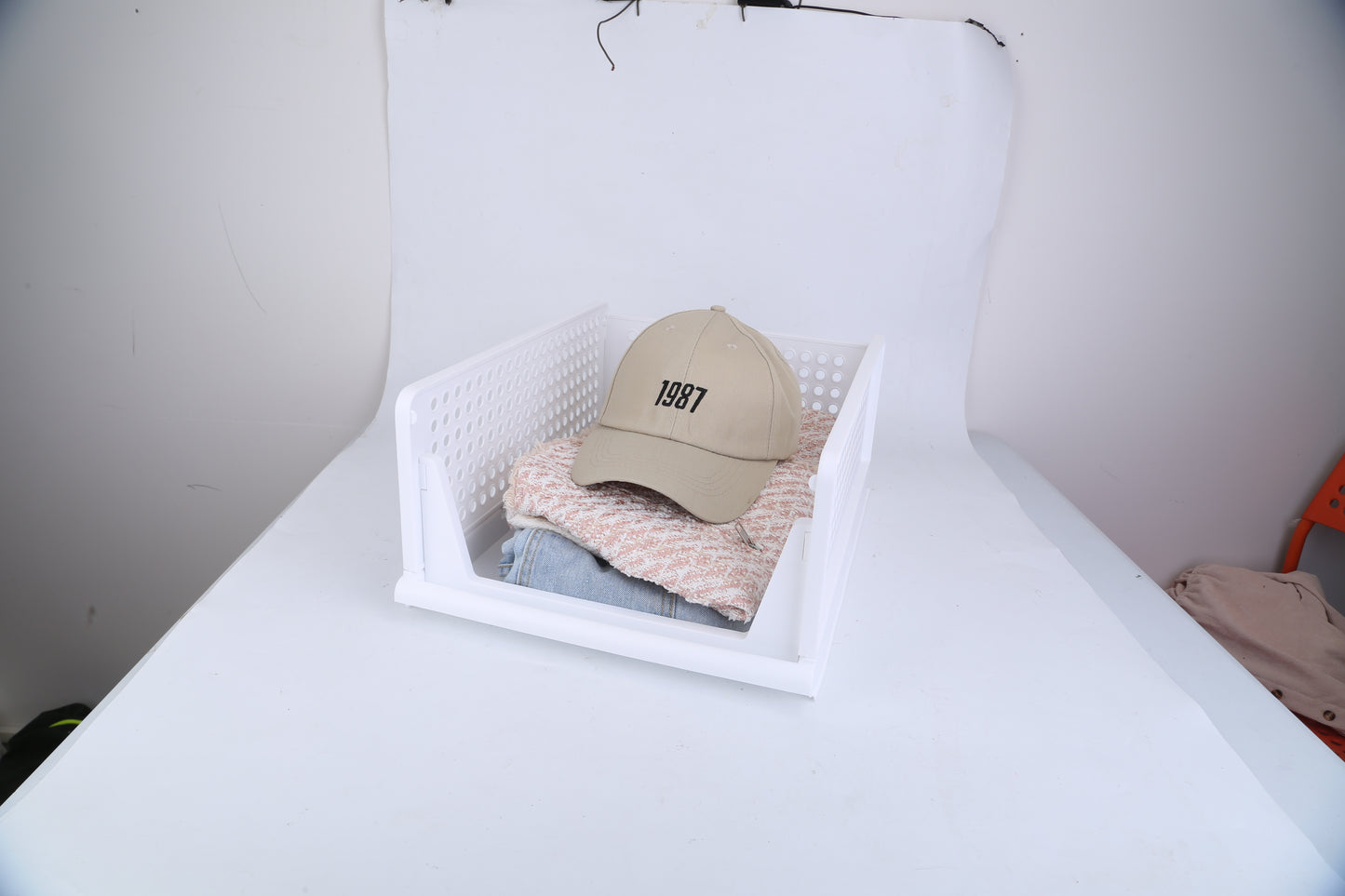 4 Packs Plastic Storage Box With Slide Rail Stackable For Living Room Bedroom Wardrobe Fedex Shipping