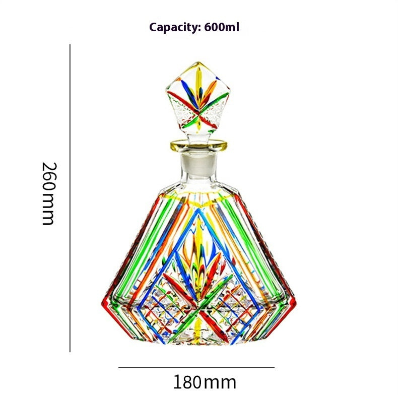 Handicraft Color Hand-painted Foreign Wine Whiskey Wine Bottle Crystal Wine Pot Wine Decanter Liquor Divider