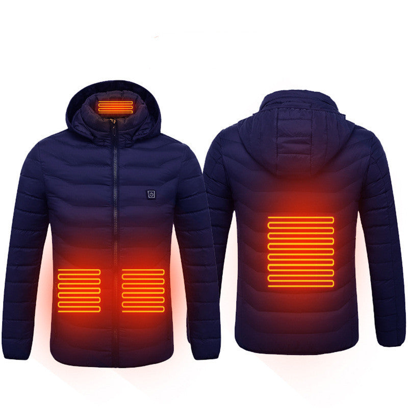 USB Heated Jacket for Men – 3-Level Electric Thermal Coat with Cotton Lining