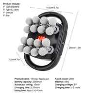 16-Head Handheld Percussion Massager