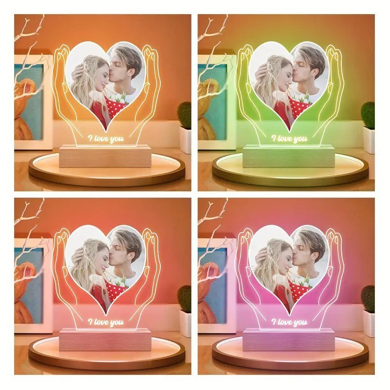 Personalisierte Acryl-Fotoleuchte – „Ich liebe dich“