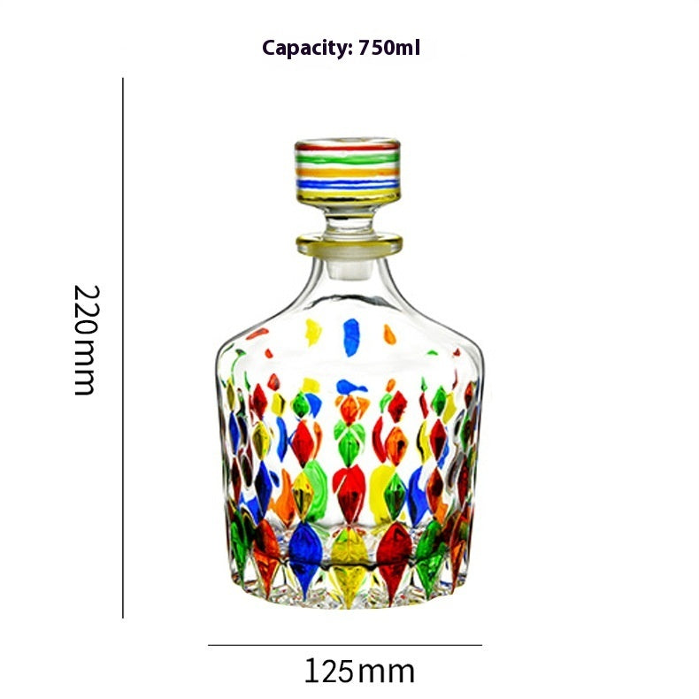 Handicraft Color Hand-painted Foreign Wine Whiskey Wine Bottle Crystal Wine Pot Wine Decanter Liquor Divider