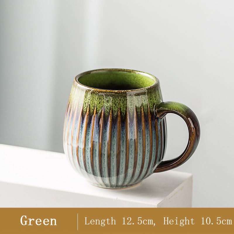 Mug vertical créatif émaillé au four avec anse