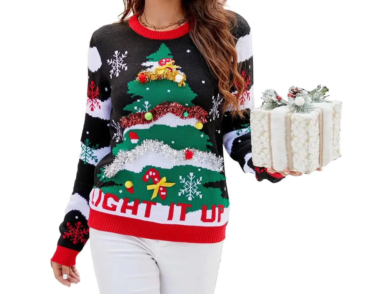 Pull de Noël Festive Flicker pour femme