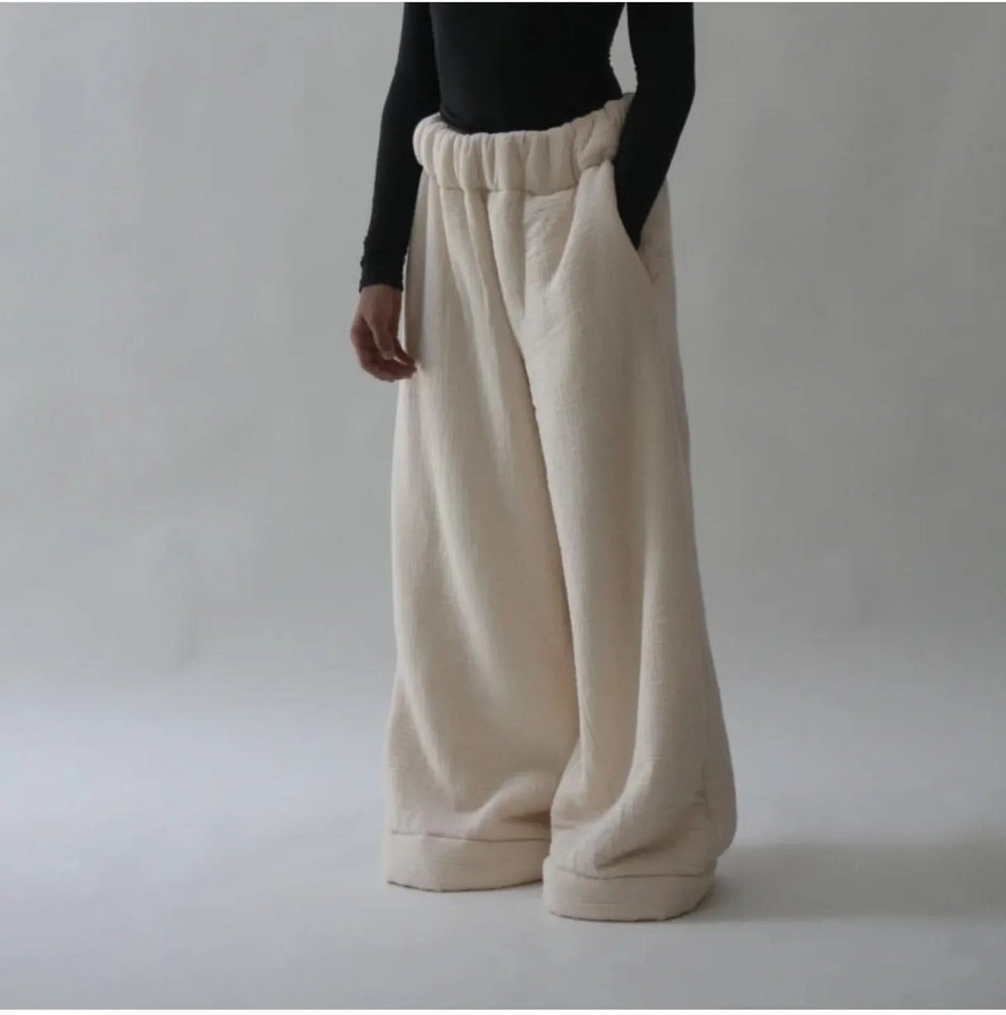 Lässige, locker sitzende Damen-Street-Fashion-Hose mit weitem Bein, einfarbig