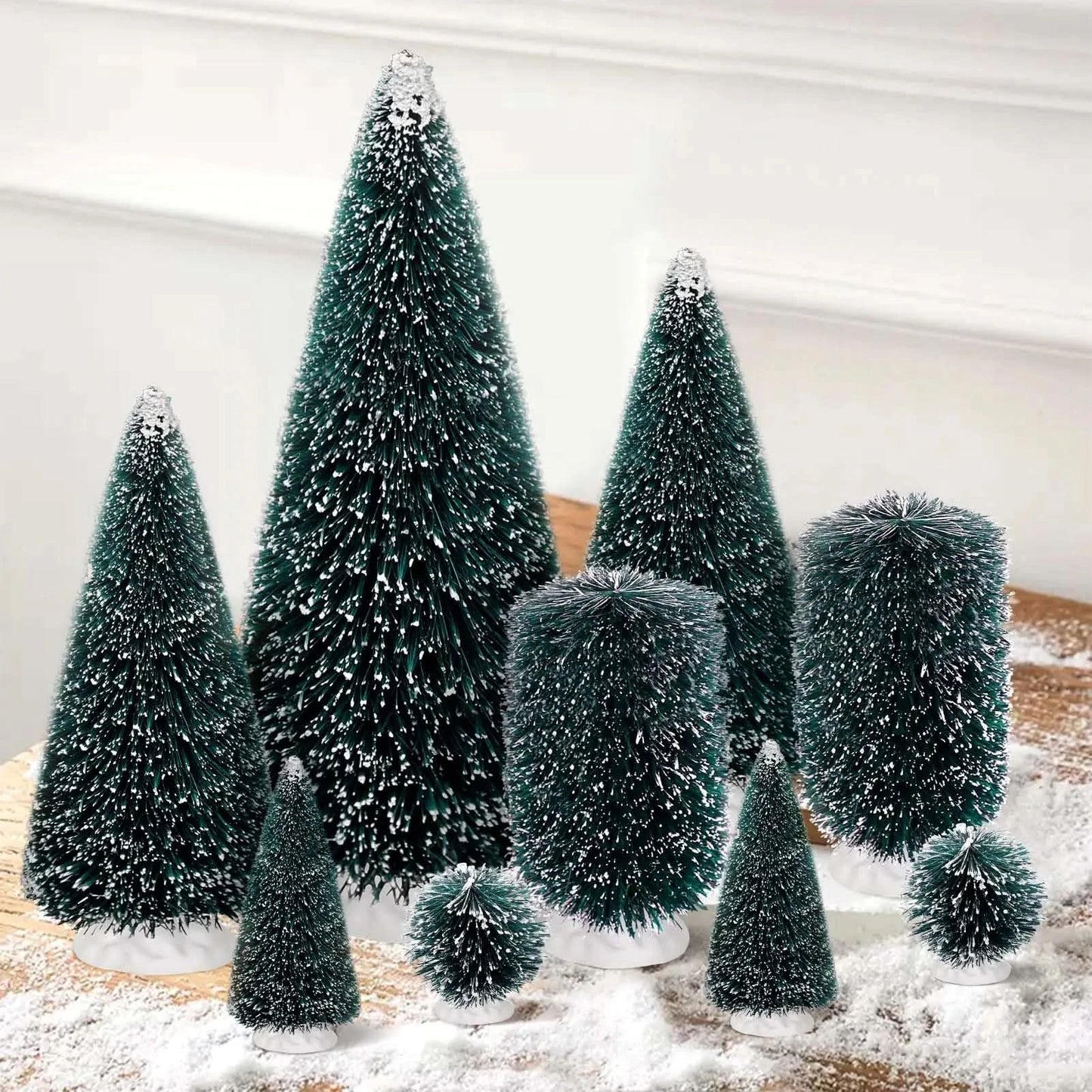 Ensemble de mini sapin de Noël - 9 pièces