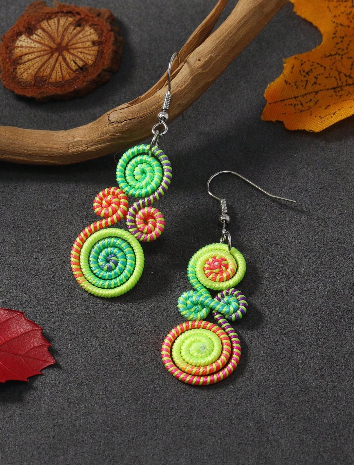 Retro Rainbow Handmade Fashionable Earrings