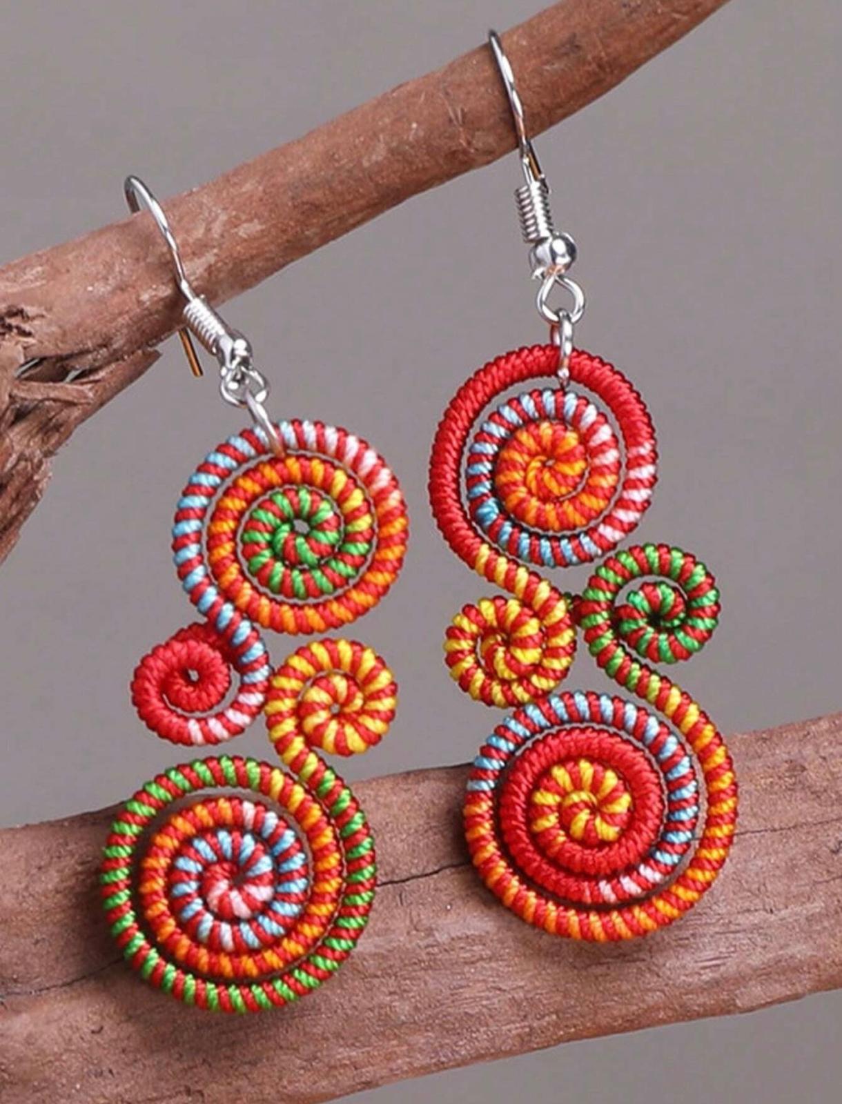 Retro Rainbow Handmade Fashionable Earrings