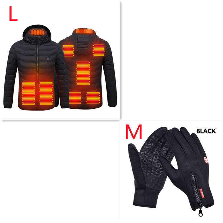 USB Heated Jacket for Men – 3-Level Electric Thermal Coat with Cotton Lining