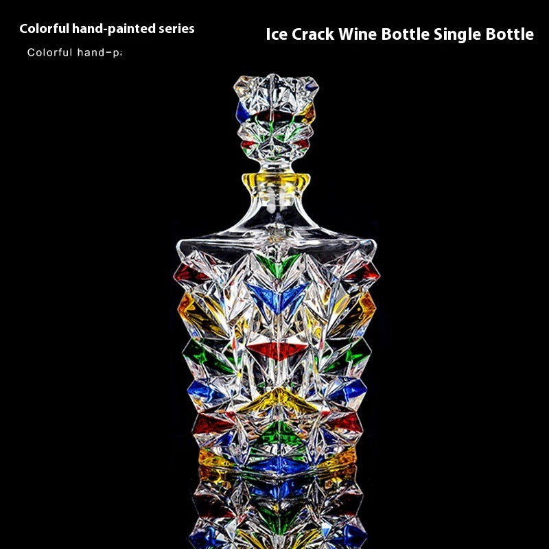 Handicraft Color Hand-painted Foreign Wine Whiskey Wine Bottle Crystal Wine Pot Wine Decanter Liquor Divider