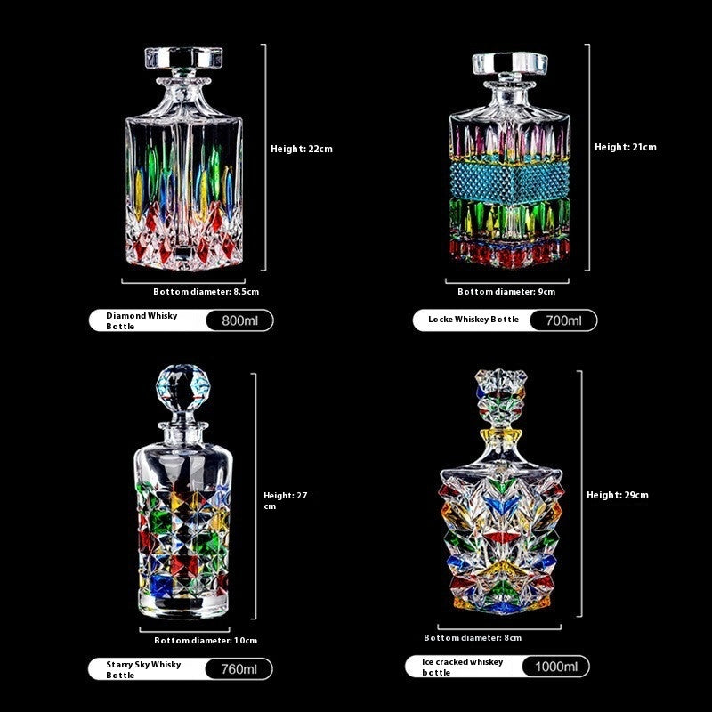 Handicraft Color Hand-painted Foreign Wine Whiskey Wine Bottle Crystal Wine Pot Wine Decanter Liquor Divider