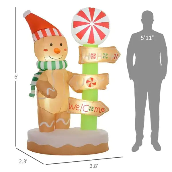 Twinkle Night Gingerbread Inflatable