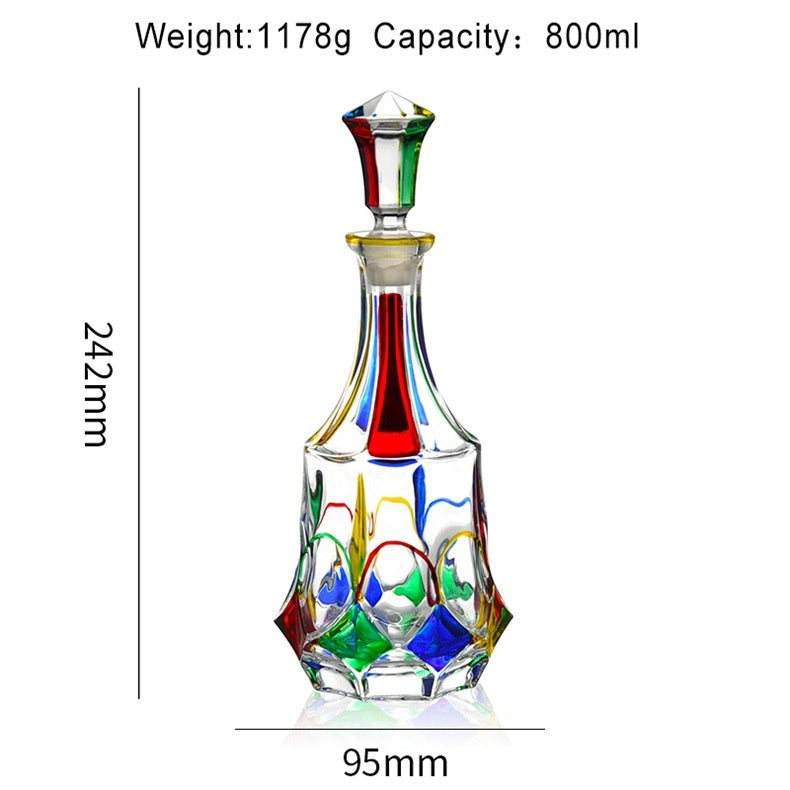 Handicraft Color Hand-painted Foreign Wine Whiskey Wine Bottle Crystal Wine Pot Wine Decanter Liquor Divider