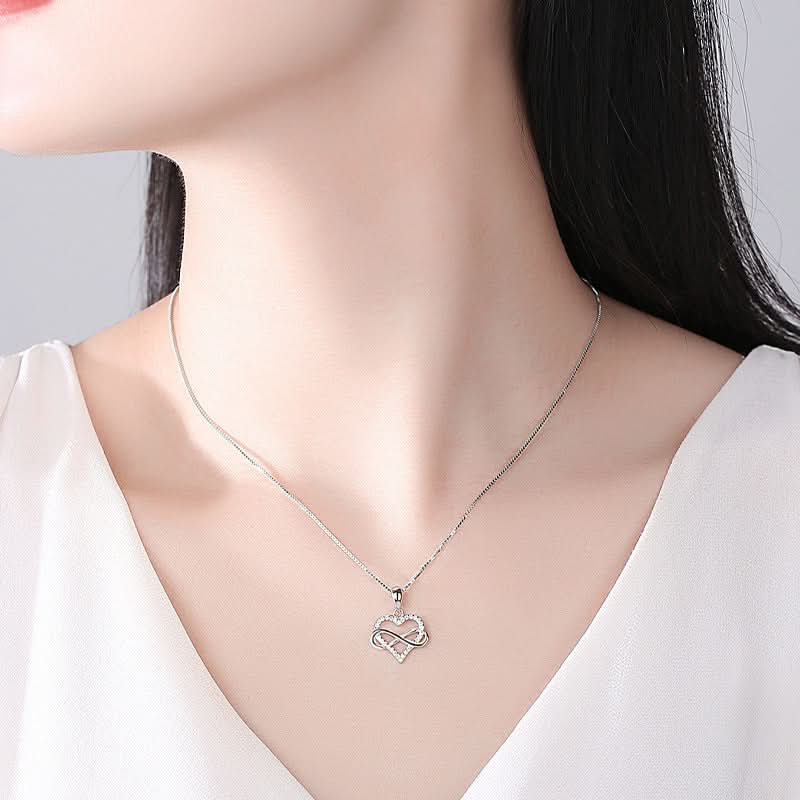 Collier Amour Illimité pour Femme, Cadeau de Saint-Valentin, Chaîne de Clavicule de Haute Qualité, Facile à Attacher