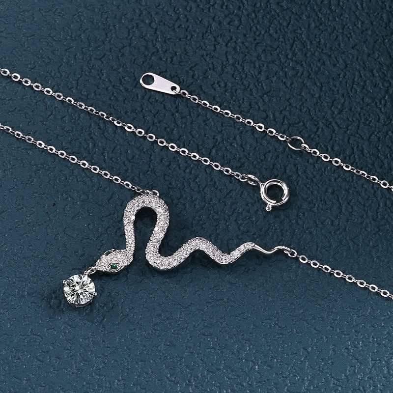 Collier croix serpent en argent sterling S925 avec année