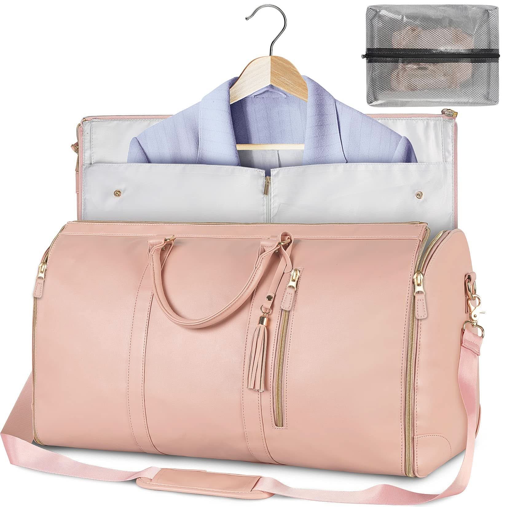 A Pink Large-Capacity Foldable Travel Duffle Bag
