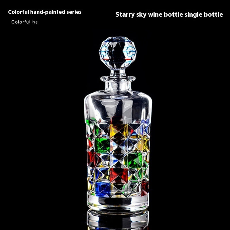 Handicraft Color Hand-painted Foreign Wine Whiskey Wine Bottle Crystal Wine Pot Wine Decanter Liquor Divider
