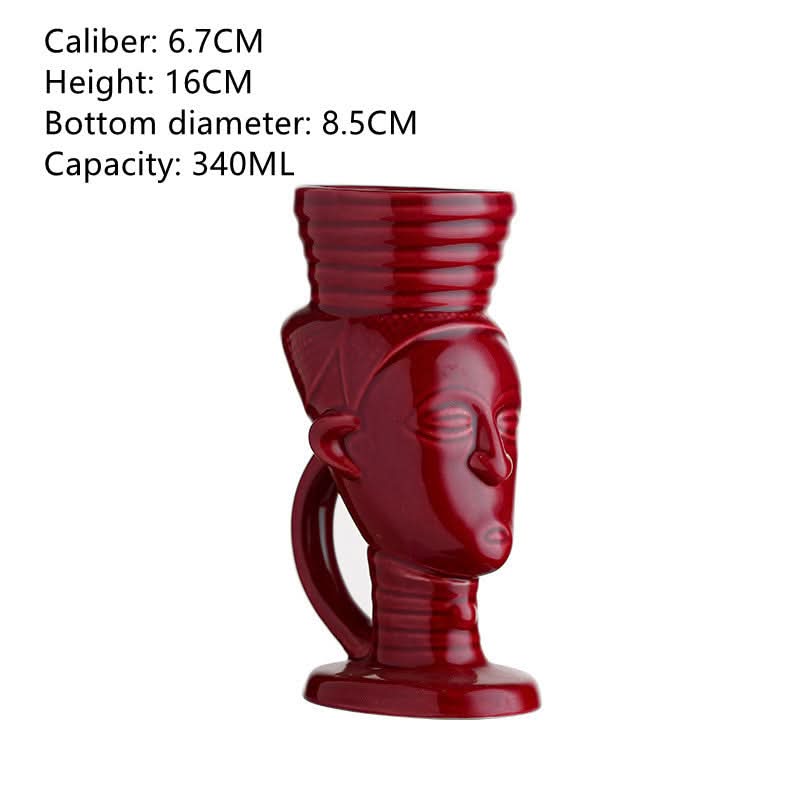 Coupe Tiki en céramique, style hawaïen, à vin, inspirée par une personnalité créative.