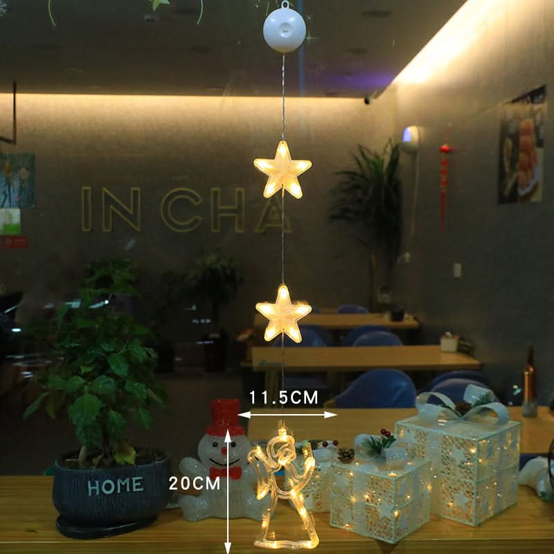 3-Pack LED Star Christmas Window Hanging Lights