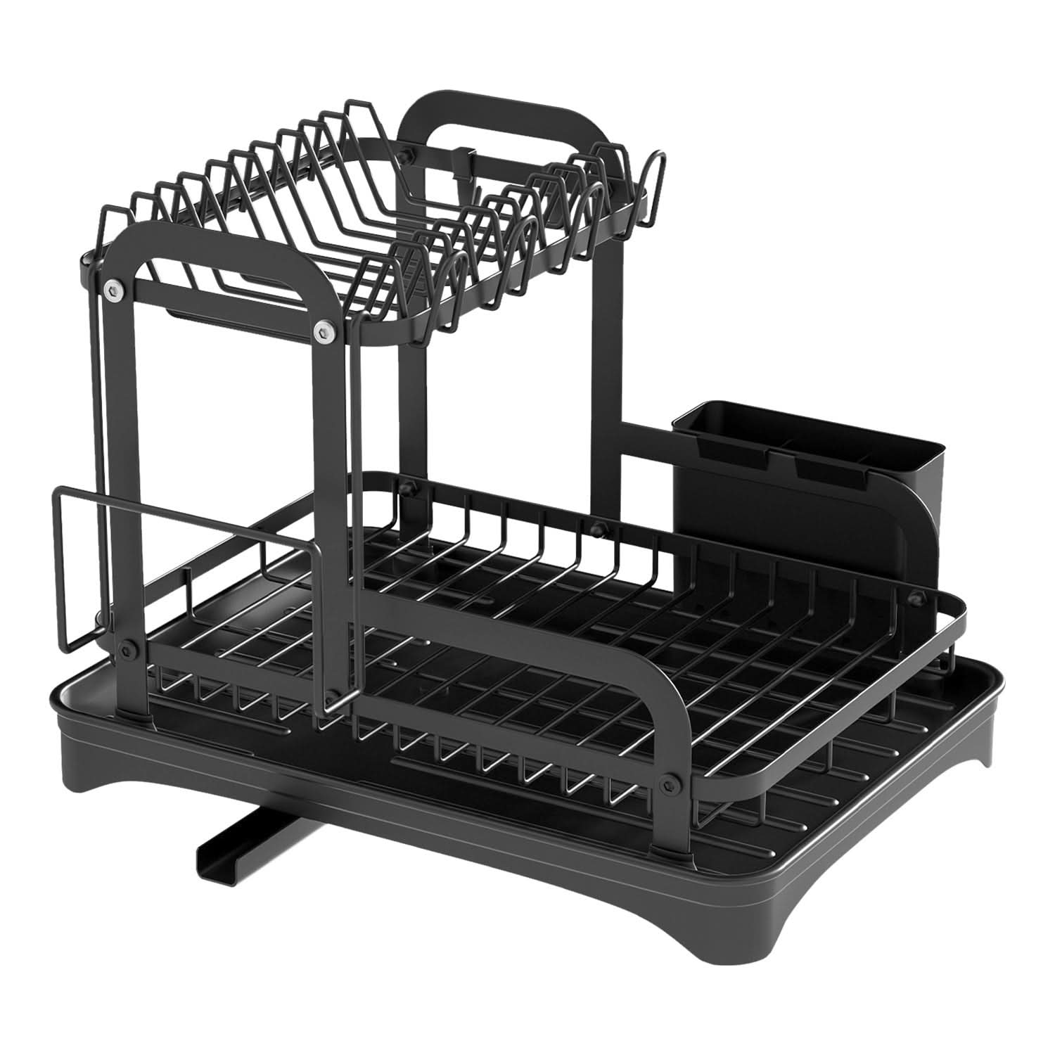 2-Tier Dish Drying Rack with Drainboard for Kitchen Counter