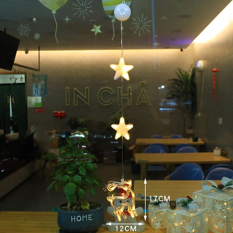 3-Pack LED Star Christmas Window Hanging Lights