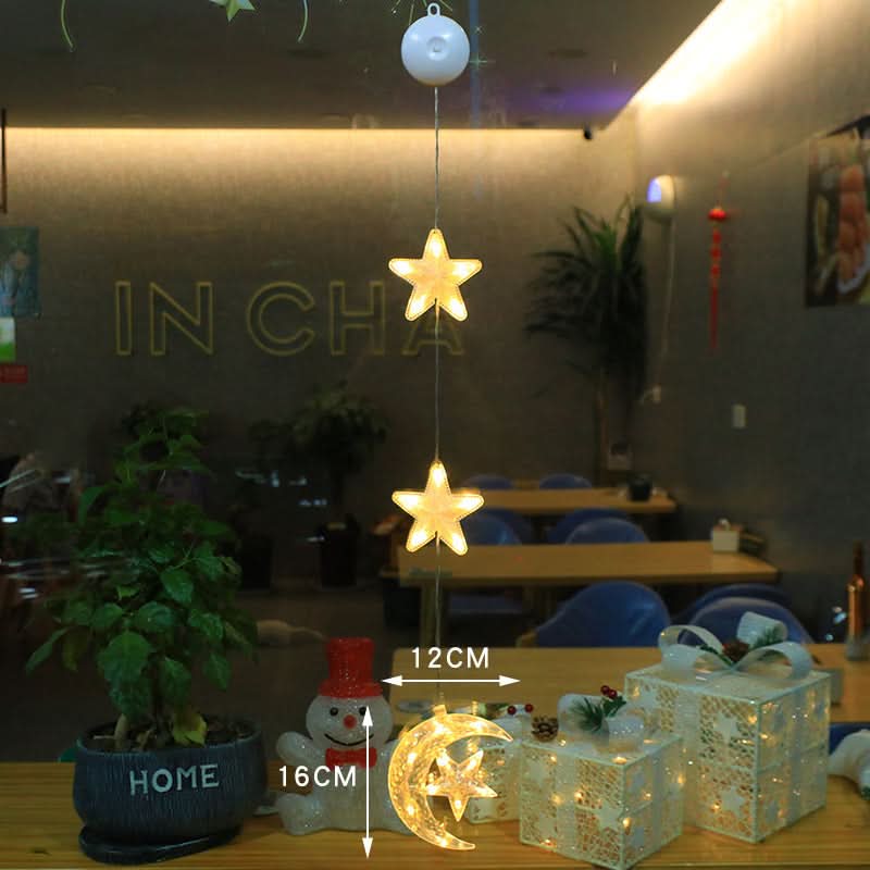 3-Pack LED Star Christmas Window Hanging Lights