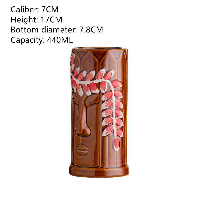 Coupe Tiki en céramique, style hawaïen, à vin, inspirée par une personnalité créative.