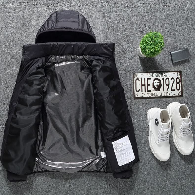 USB-beheizbare Jacke für Herren – 3-stufiger elektrischer Thermomantel mit Baumwollfutter 