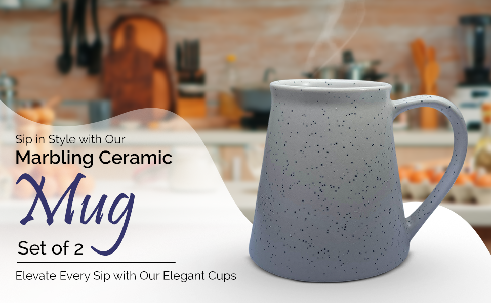12 oz Volcano Pattern Ceramic Mug Set of 4, White