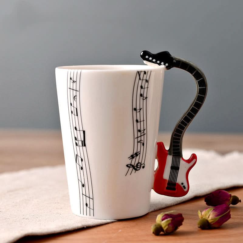Musical Coffee Mug with saxophone handle