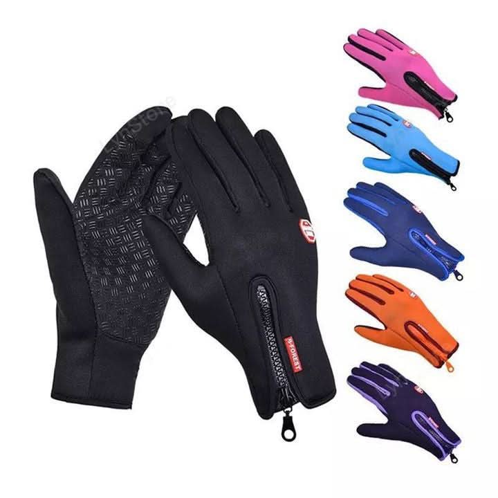 Gants d'hiver tactiles pour la moto, imperméables et doublés polaire, compatibles avec écrans tactiles et adaptés au sport.