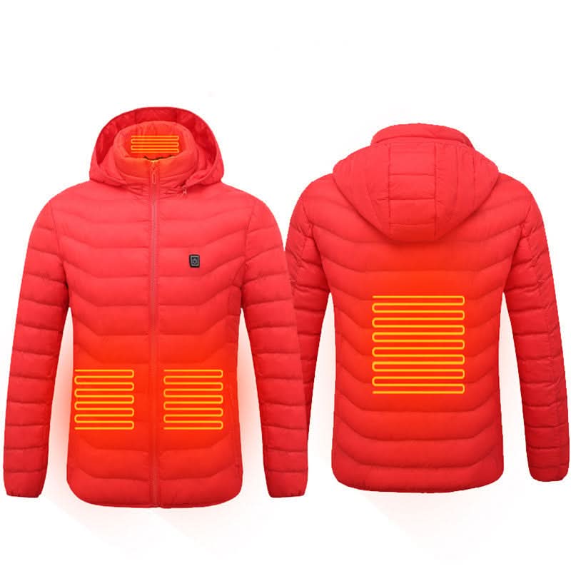 USB-beheizbare Jacke für Herren – 3-stufiger elektrischer Thermomantel mit Baumwollfutter 