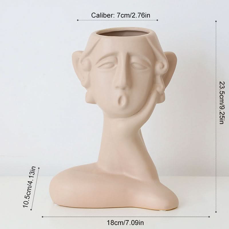 Face & Hand Ceramic Vase Decoration