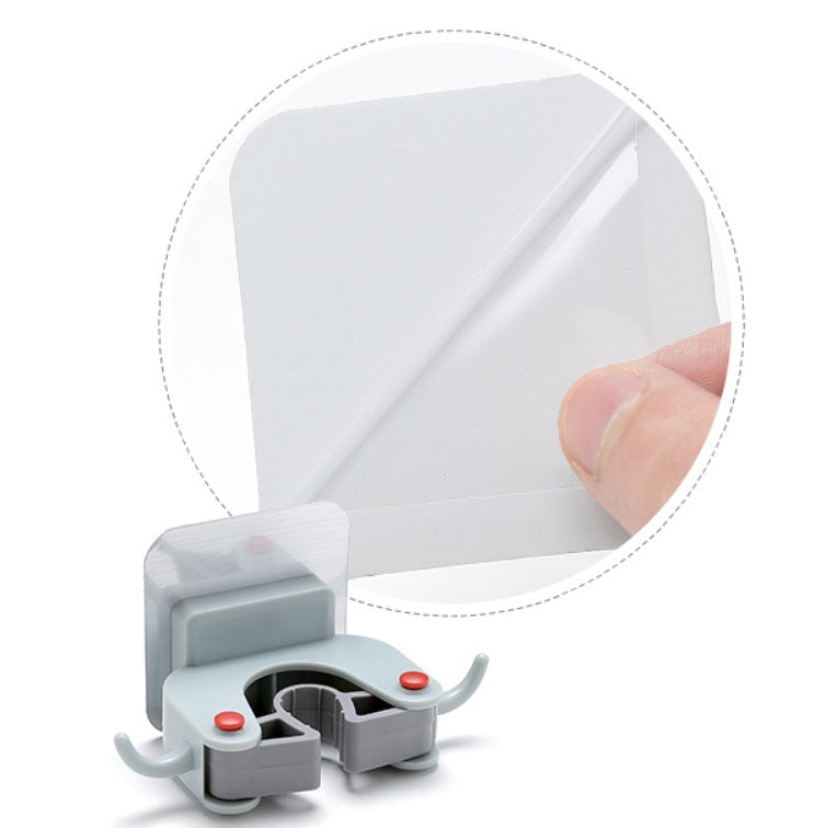 Nail-Free Adhesive Mop & Broom Holder, Wall-Mounted