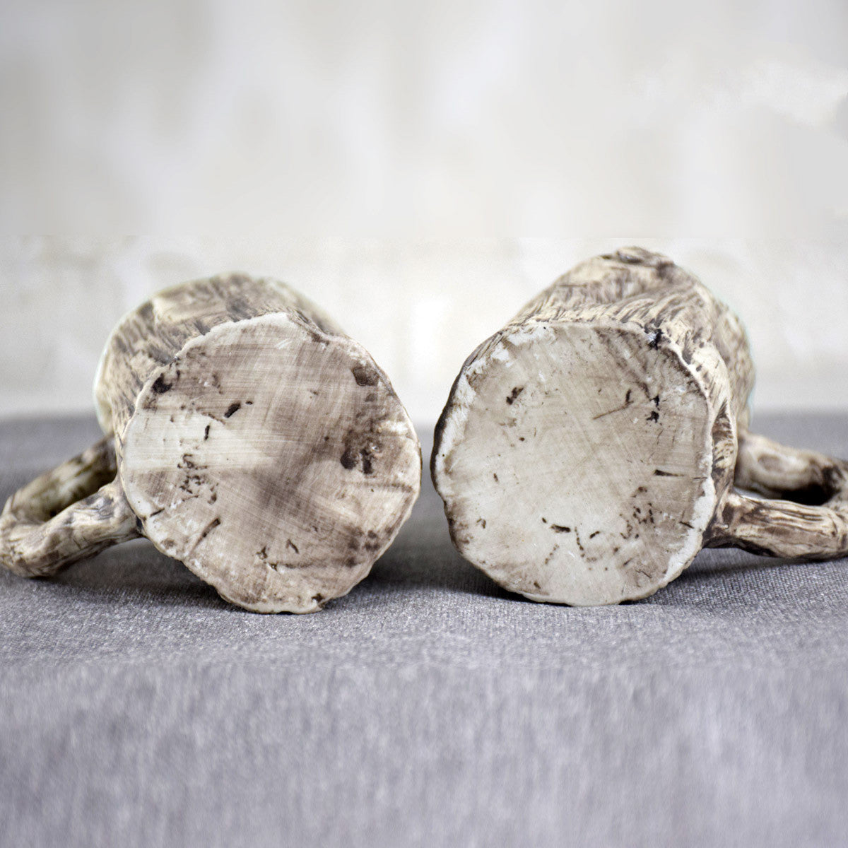 Textured Bark-Design Ceramic Mug side view