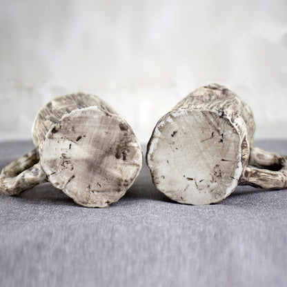 Textured Bark-Design Ceramic Mug side view