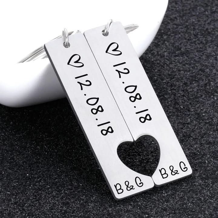 Porte-clés personnalisé en acier inoxydable pour couples – Un cadeau d'amour précieux à chérir