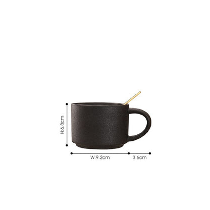 Ceramic Coffee Cup With Base Black Frosted Mug