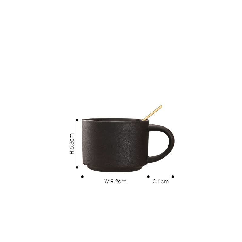 Black Frosted Ceramic Coffee Cup With Base