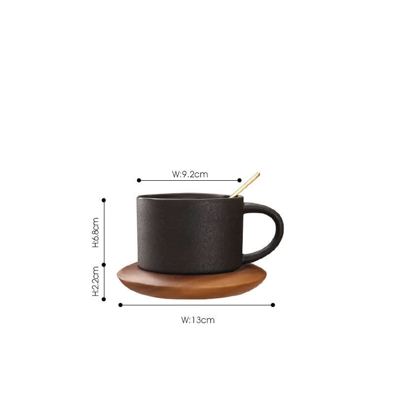 Black Frosted Ceramic Coffee Cup With Base