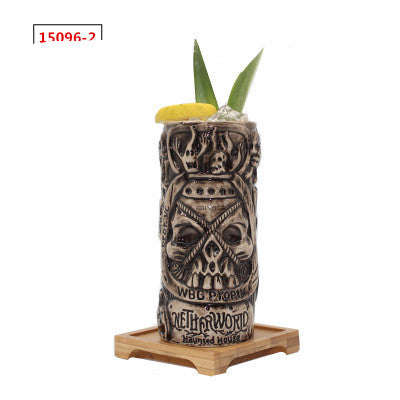 Ceramic Tiki Cocktail Cup lifestyle