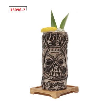 Coupe Tiki en céramique, style hawaïen, à vin, inspirée par une personnalité créative.