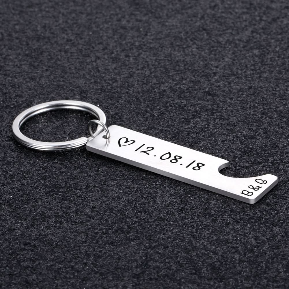 Porte-clés personnalisé en acier inoxydable pour couples – Un cadeau d'amour précieux à chérir