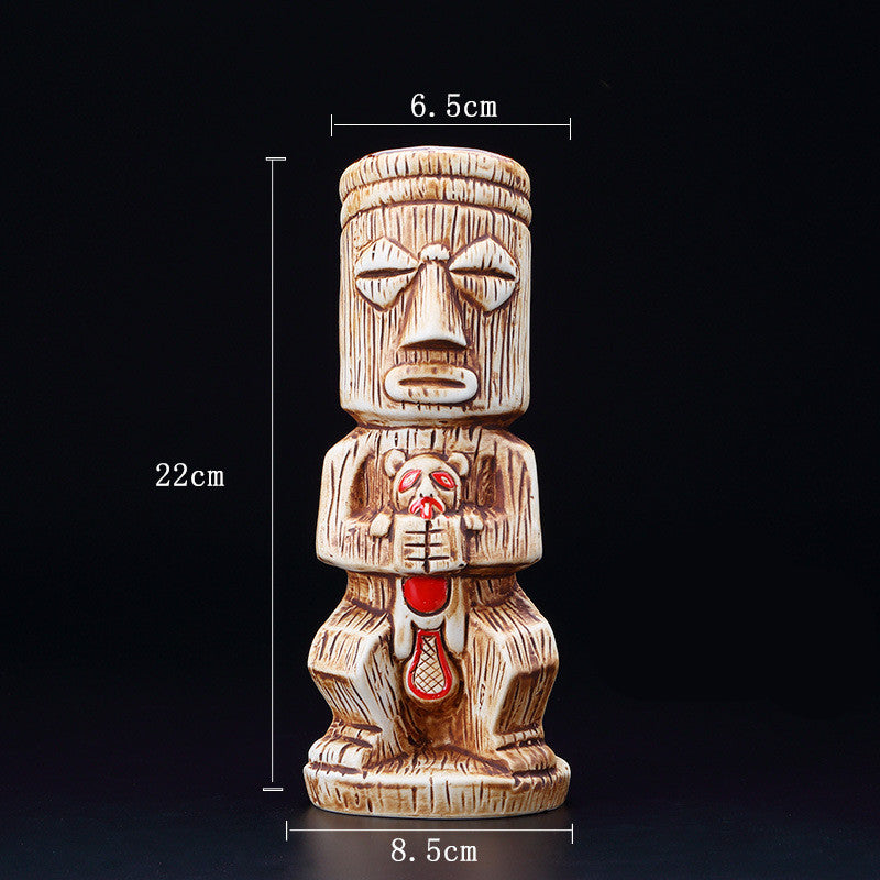 Elegant Tiki Ceramic Cocktail Glass